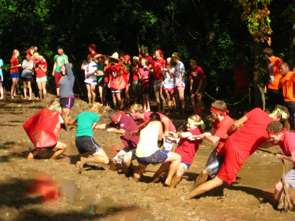 KE residents played tug-of-war in the mud while their underclass counterparts played the grime-free version at Chaos Day.  Photo courtesy KE Facebook page