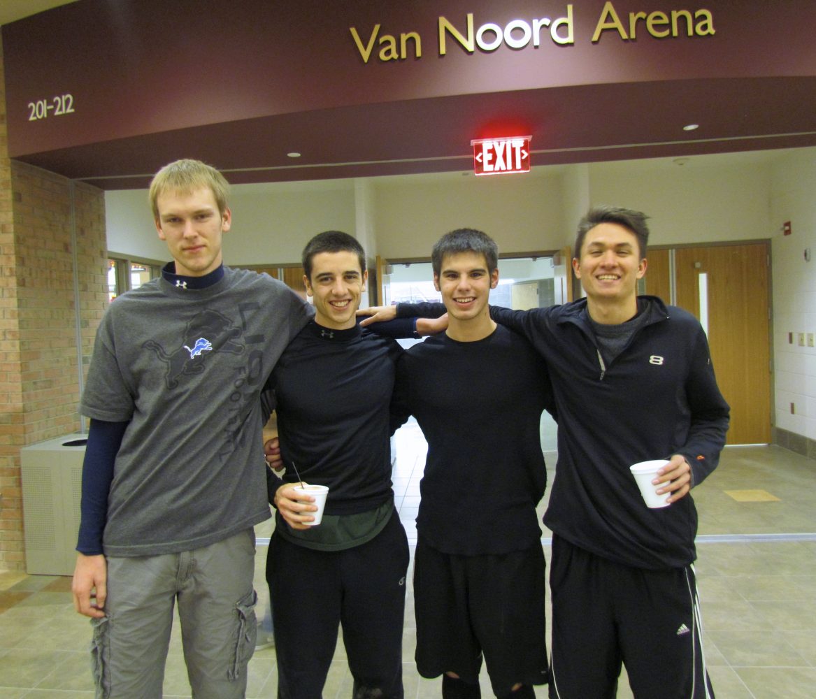 (l-r) Alex Boomsma, Matt Greeley, Codie Bhuyan, and Stephen Norregaard competed in the Nite-Life event.