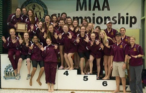 Womens swim and dive win 9th straight MIAA Title