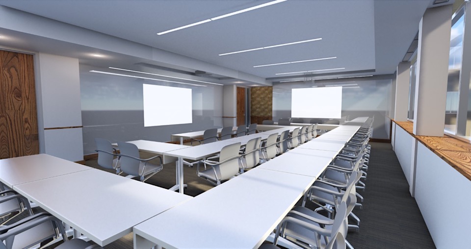 New proposed classroom design features more student workspace and large, writable walls. Photo courtesy Calvin College.