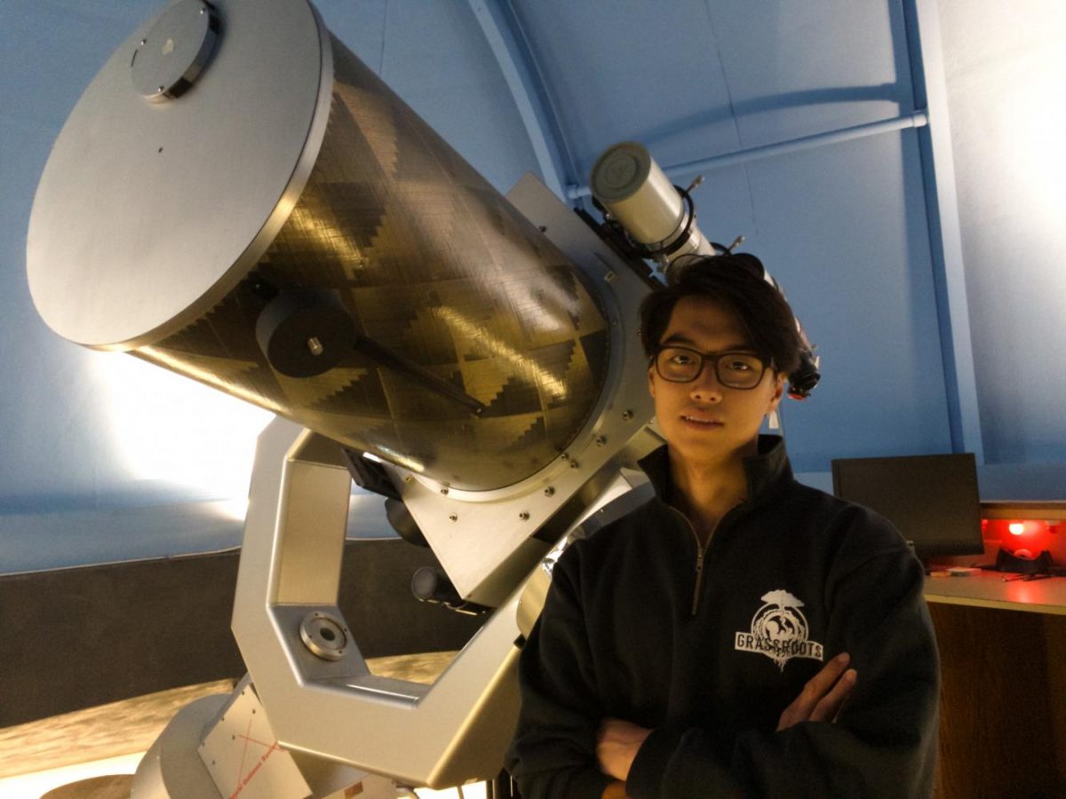 Junior Chris Jang studies physics and astronomy and aspires to be an astronaut. Photo by David Fitch.