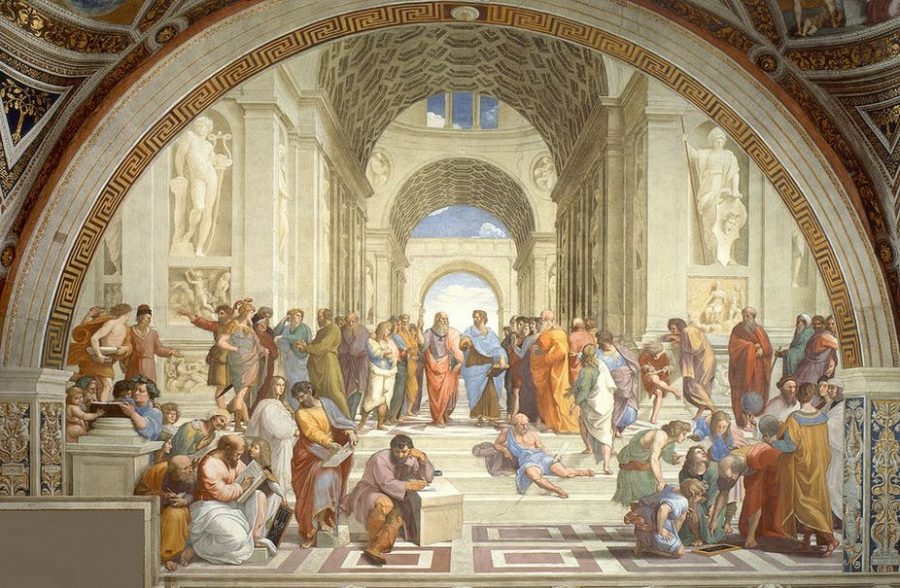 Raphael’s School of Athens - Philosophers engaging in the world. Raphael/Wikimedia, CC BY-SA.