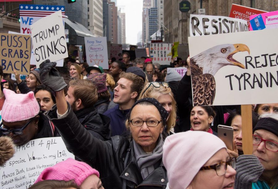 Protesters at Womens March in New York City on January 21, 2017. Photo by Rhododendrites, courtesy Wikimedia Commons.