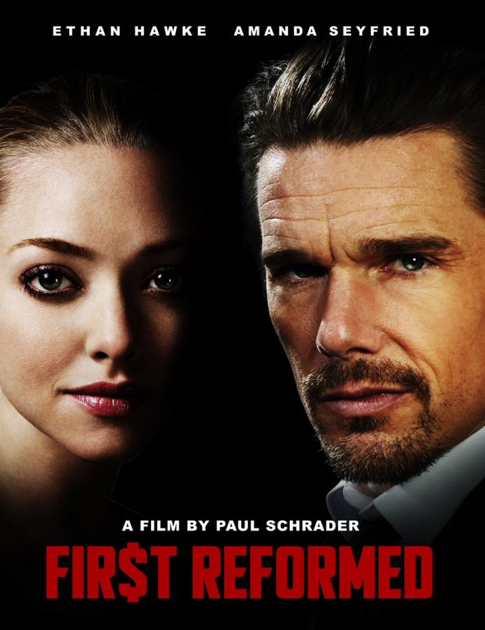 Promotional material for First Reformed. Paul Schrader is a critically acclaimed screenwriter, film director, and film critic.