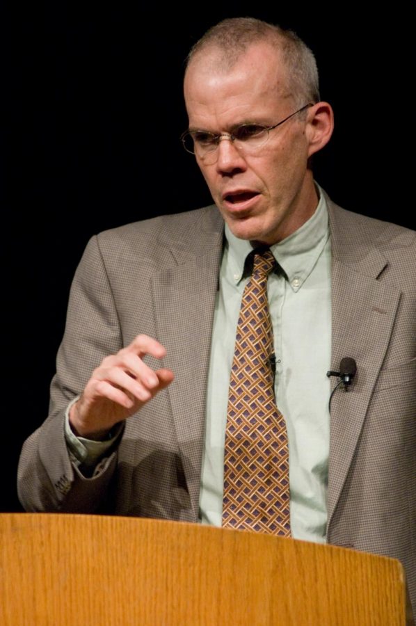 Bill McKibben speaks at Rochester Institute of Technology. McKibben spoke at the Calvin Festival of Faith and Writing last weekend. Photo courtesy Wikimedia Commons user Hotshot977.