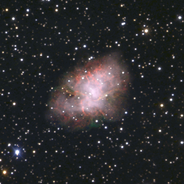 This image was created by Evan Cook using data taken from Calvins New Mexico telescope on 12/14/04 and 11/01/17 by Prof. Larry Molnar and Evan Cook.