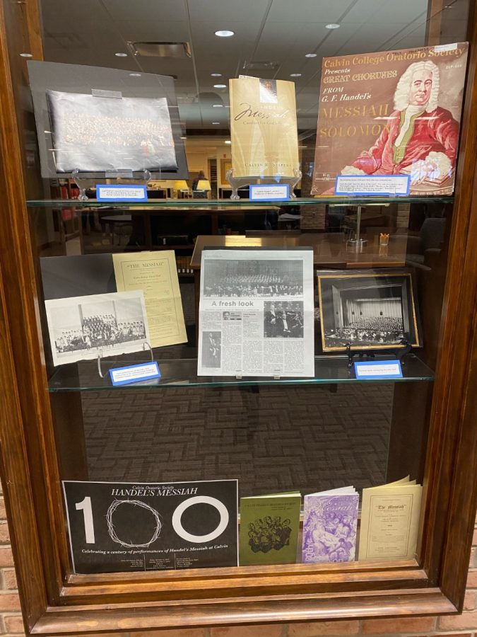 Heritage Hall created a display to inform patrons about the oratorio.
