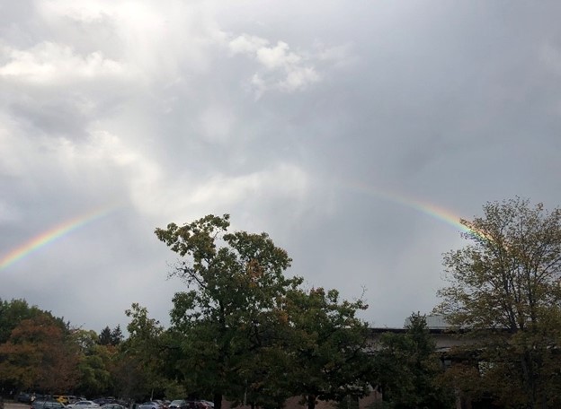 This double rainbow reminded Hannah of their identity as a queer Christian.