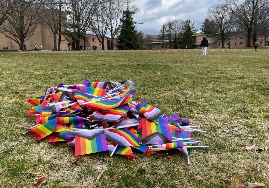 CIL staff removed more than 1,000 unauthorized LBGTQ+ pride flags from Commons Lawn on Friday morning.