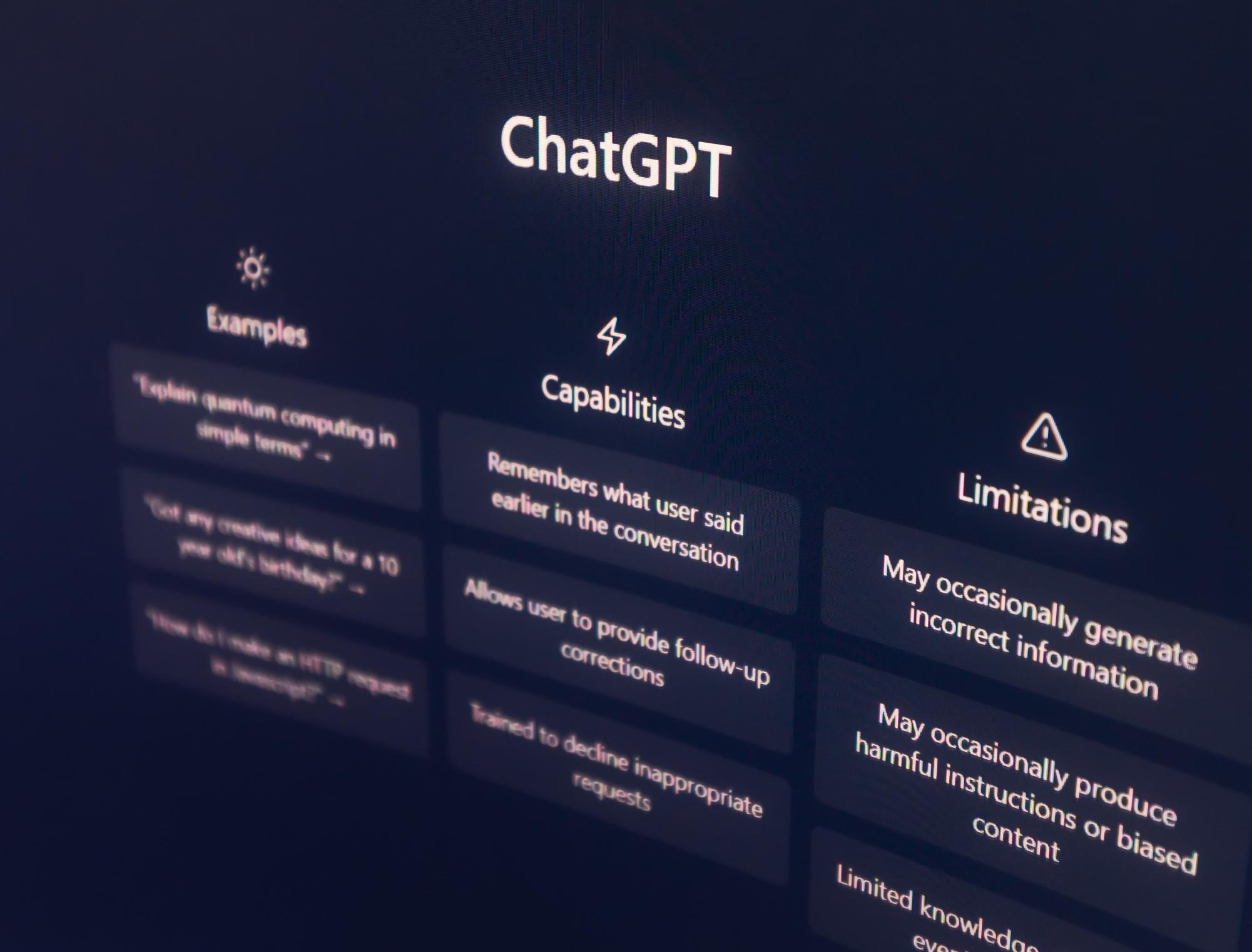 ChatGPTs homepage