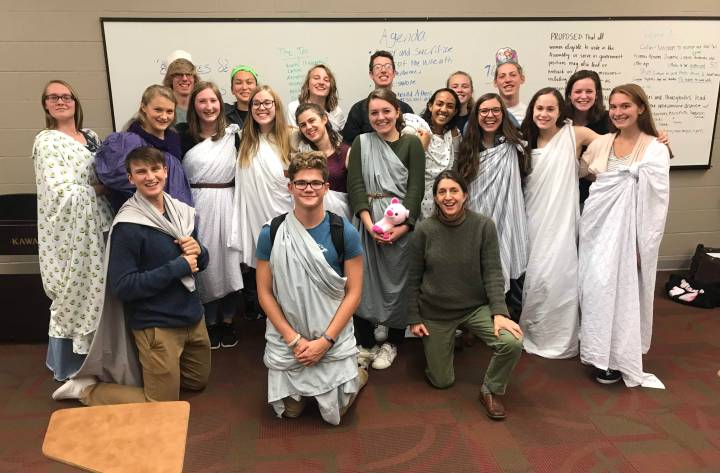 Honor’s 2019 knot participated in the “Athens Game,” which is one of the ways honors students have engaged
with materials from their classes.