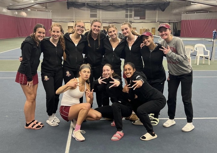 Calvin’s women’s tennis team after their last non-conference game.