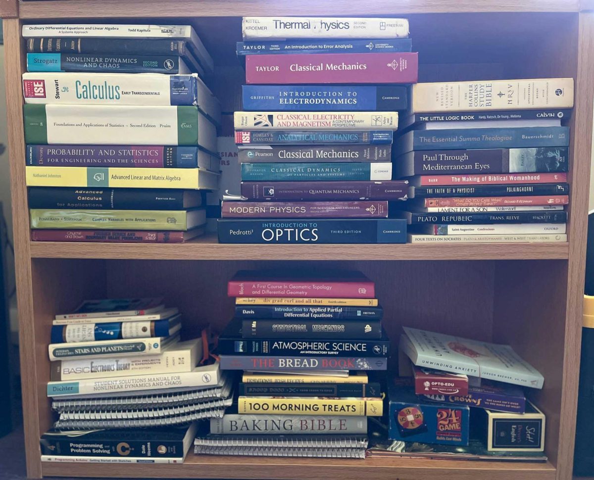 Some students prefer physical copies of their textbooks. Photo by Levi Carr.