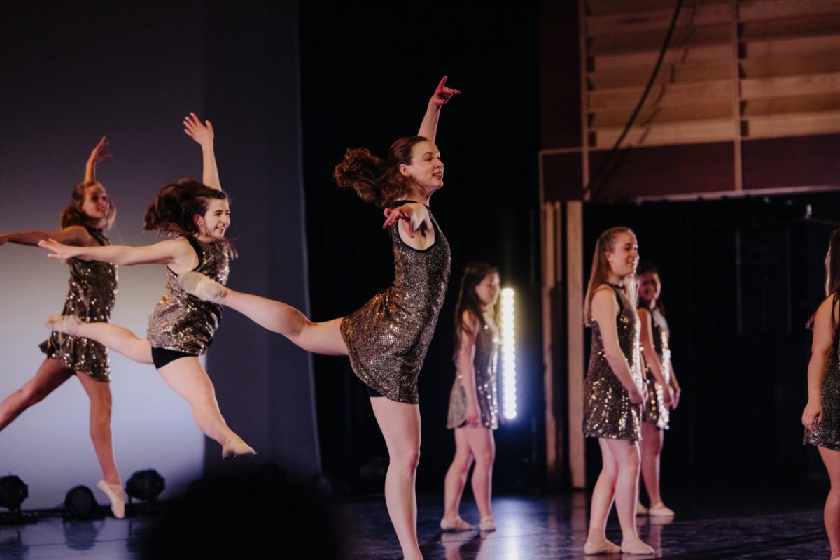 Dancers on stage at a Dance Guild performance